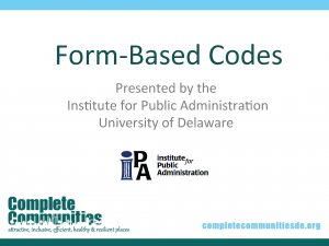 Title slide to Form-Based Codes presentation