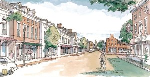 artists rendering of placemaking streetscape
